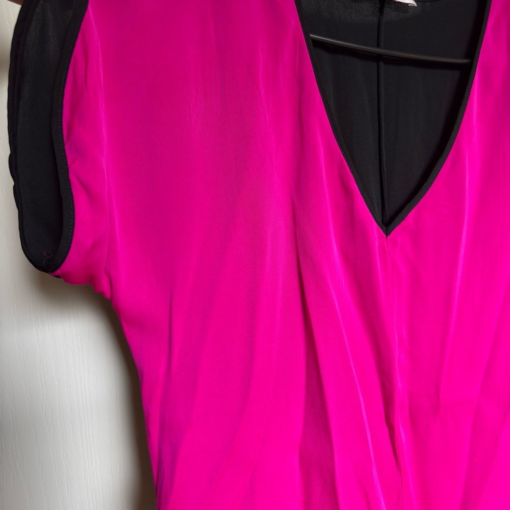 Milly Pink and Black silk Blouse